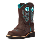 Ariat Chocolate Fatbaby Youth Boot showing Fatbaby toe Side View