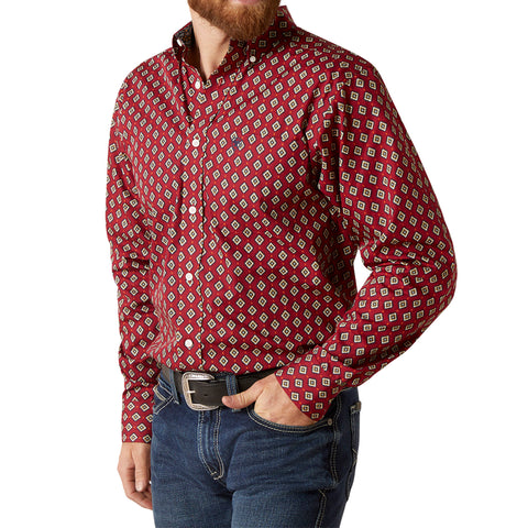 Ariat Men's Red Diamond Print Shirt