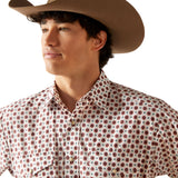Ariat White and Red Geo Print Shirt