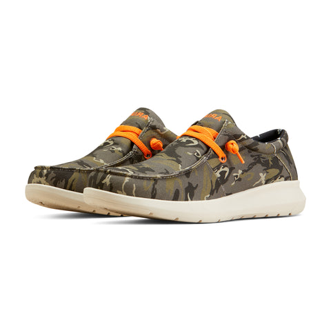 Dark Camo Slip-on Hilo with Orange Laces
