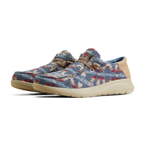 Blue/Red/Tan Wooly Blanket Print Shoes