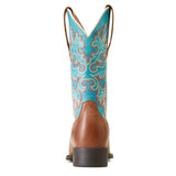 Ariat Women's Tan & Turquoise Round Up Square Toe Boots