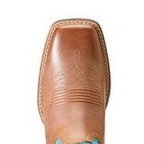 Ariat Women's Tan & Turquoise Round Up Square Toe Boots
