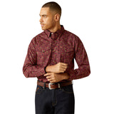 Samson Dark Red Print Long Sleeve Shirt