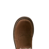 Toe on the Ariat Women's Farrah Brown Skull Fatbaby Western Boots