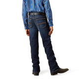 Back view of Ariat Boy’s B5 jeans with signature stitching on back pockets