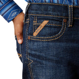 Close-up of front pocket with Ariat branding