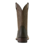 Ariat Smokey Brown/Dusty Taupe Ryden Ultra Wide Square Toe Men's 11 inch Wide Square Toe Cowboy Boots heel view