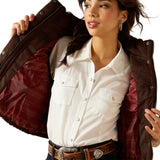 Open View of faux leather vest