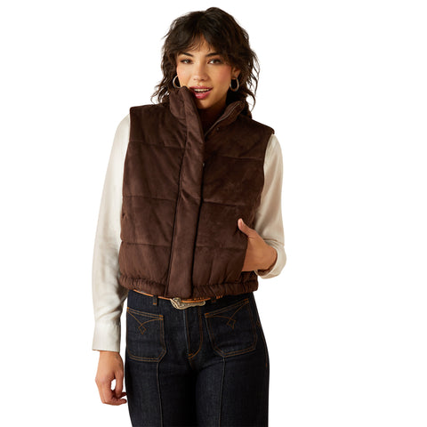 Front View of faux leather vest