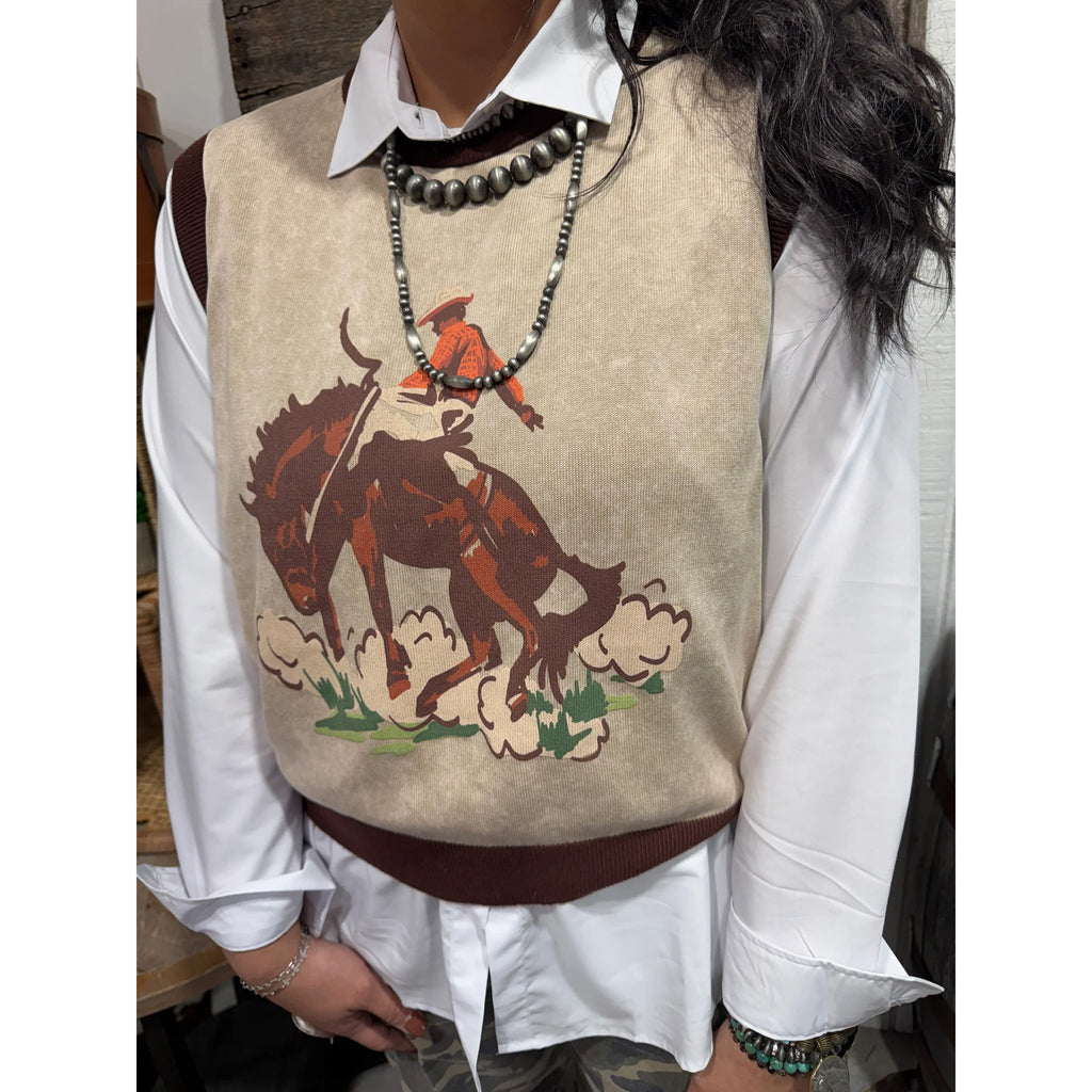 Buck Yeah Bronc Sweater Vest