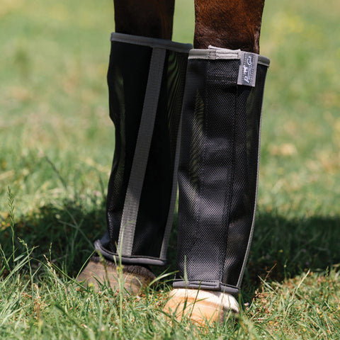 Black Denier Mesh Hook and Loop Closure Fly Boots