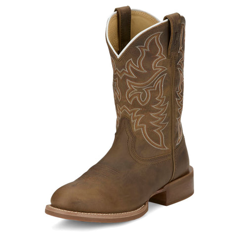 Khaki Brown Wide Round Toe Boot