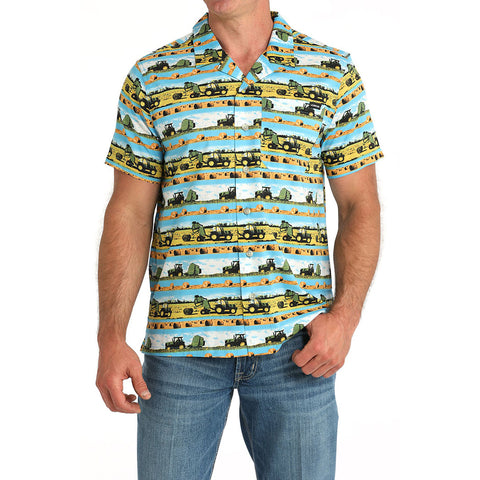 Button Down short sleeve hay season shirt 