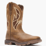 Georgia Boot Carbo-Tec FLX Alloy Toe Pull-on with InsulKul™ Work Boot in Brown/Tan Front Angle View