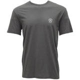 Hooey Buckin’ Round Dark Grey Cowboy Golf T‑shirt, front view on a white background.