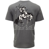 Hooey Buckin’ Round Dark Grey Cowboy Golf T‑shirt, back view showing the cowboy golf graphic on a white background.
