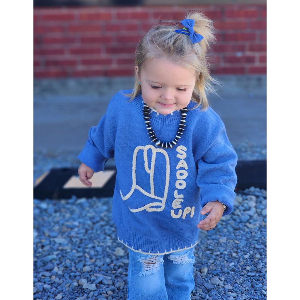 Saddle Up Sweater ,knit material, long sleeve 