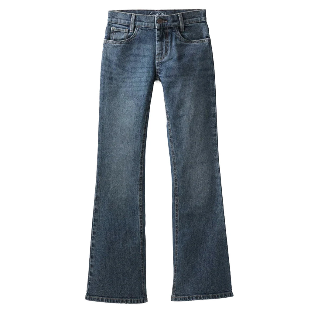 Boot cut, Lucy Cinch jean, girls, Medium Indigo Stone Wash 