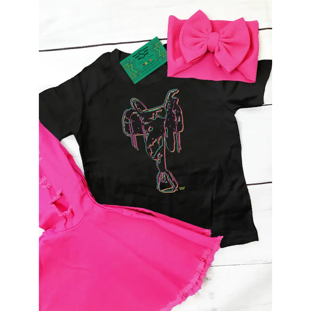 Black Girls Tee with electric saddle 