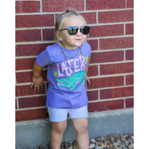 Purple crew neck later gator tee 
