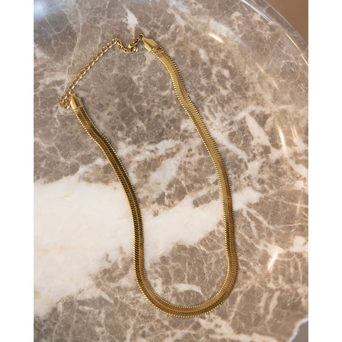 Gold Herringbone necklace 