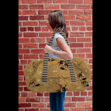 Gold weekender quilted duffle bag 