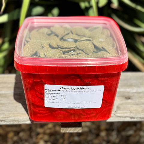 Green apple heart treats.