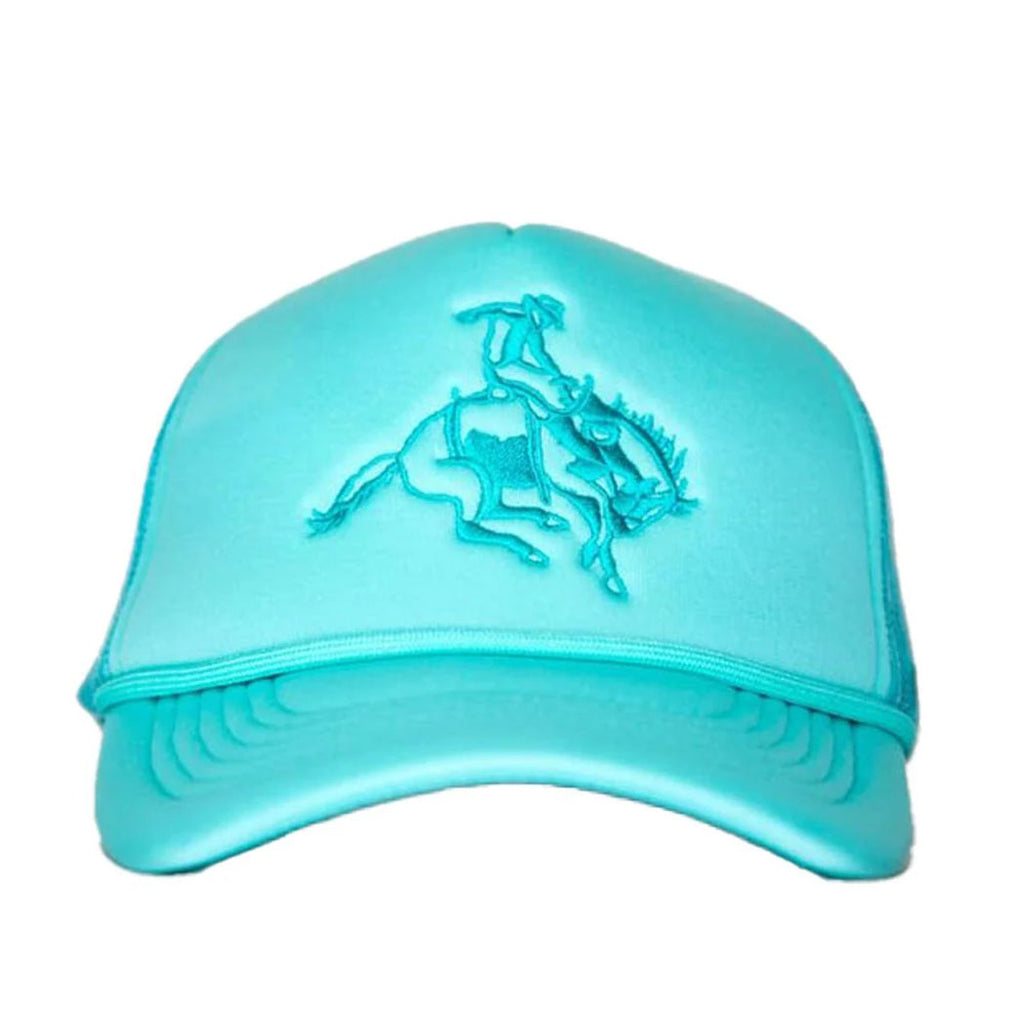 West And Company Co Turquoise Embroidered Bucking Horse Cap