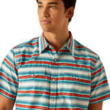 Ariat Men's Blue & Red Retro Stripe Short Sleeve