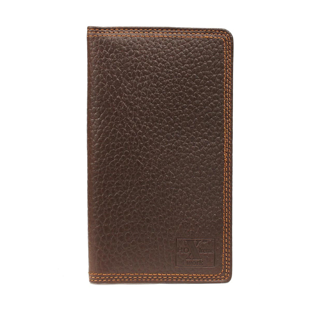 Men's Brown Leather Triple Stitch Checkbook Cover