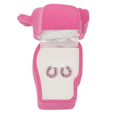 Pink rhinestone Horse shoe earring  