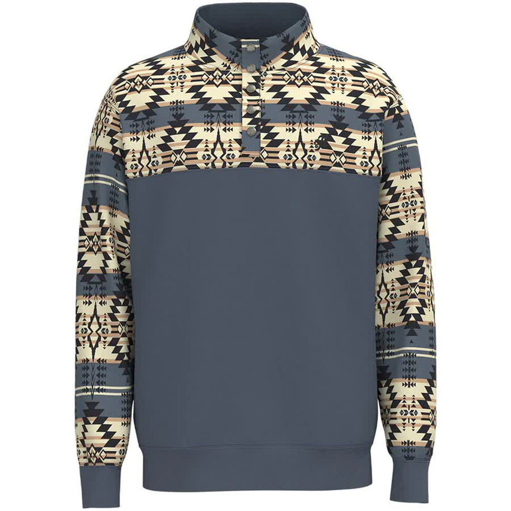 Hooey Men's "Stevie" Aztec Grey Blue Pullover