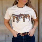 Ivory Horsin' Around Tee Close Up