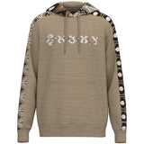 Tan Hoodie with Brown and Black Aztec Sleeves