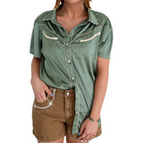 Howdy Hanny Tan Arrow Denim Shorts
