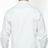 Back side view of the shirt, it features a single point western yoke. 