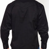 Back side view of the shirt, it features a single point western yoke.