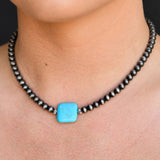 West and Company Navajo Pearl Turquoise Choker