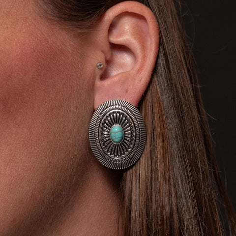 West and Co. Oval Concho Post Earrings