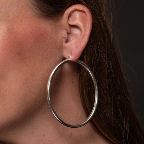 West and Co. 2.5" Silver Hoop Earring