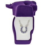 Purple rhinestone Horse Shoe Necklace 