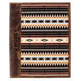 notebook cover with leather Hooey embossed and Aztec pattern on front