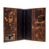 inside view of leather notebook cover