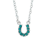 Horseshoe Necklace in Aqua