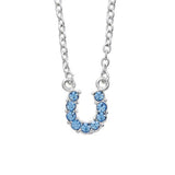 Horseshoe necklace with blue stones