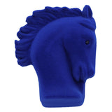 blue velvety horse shaped box for necklace