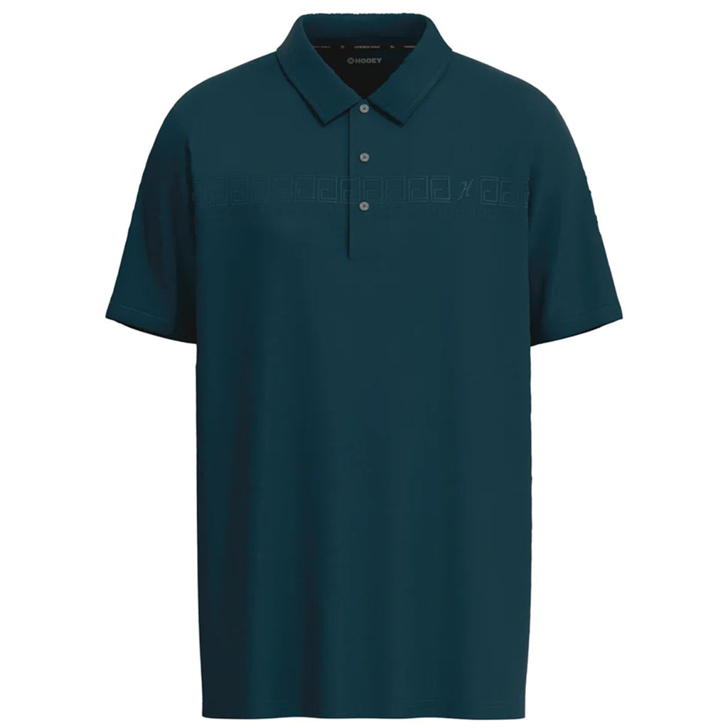 Hooey Men's Teal Embossed Polo