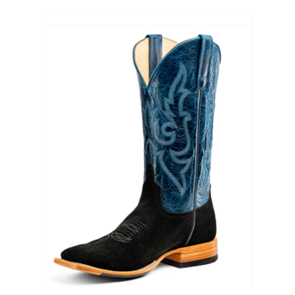 TOP HAND BY HORSEPOWER MEN'S BLACK SUEDE COWBOY BOOT