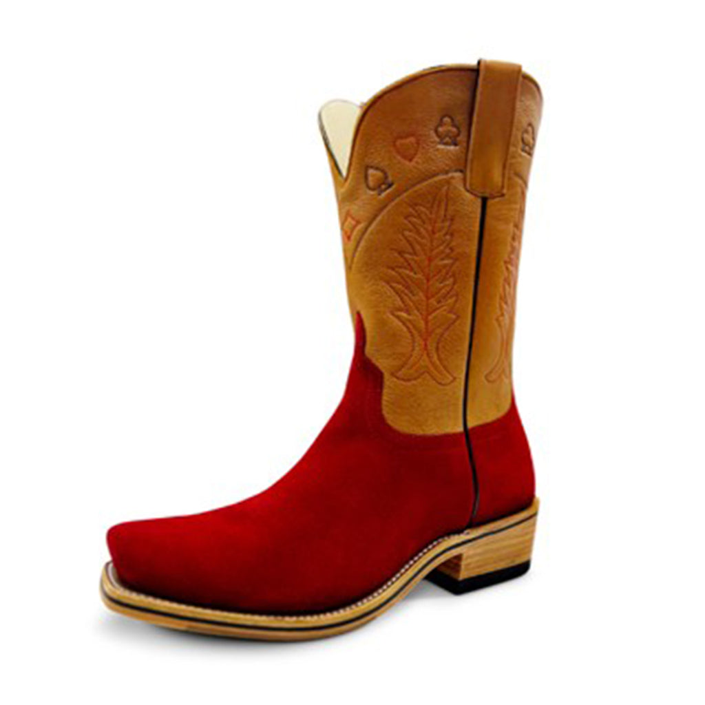 Anderson Bean Men's Red Suede & Tan High Noon Boots